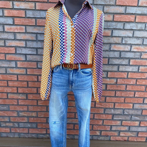 Dotty Button Down Blouse - Picture 6 of 6